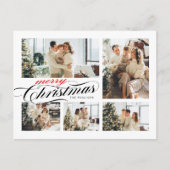 Merry KerstTypografie Foto Collage Briefkaart (Voorkant)