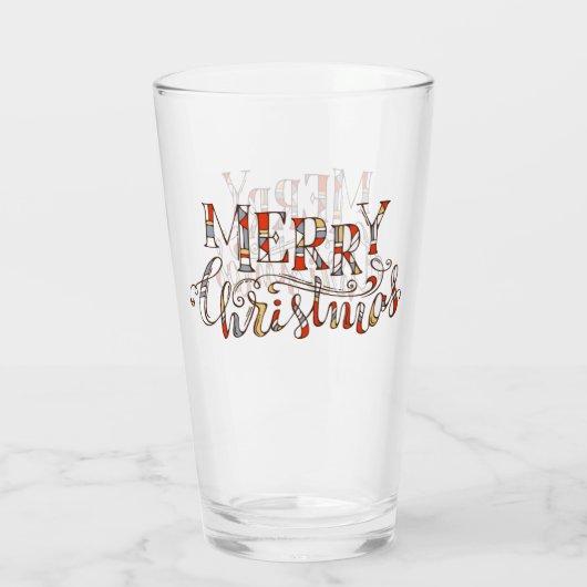 Merry Kersttypografie Glas (Achterkant)