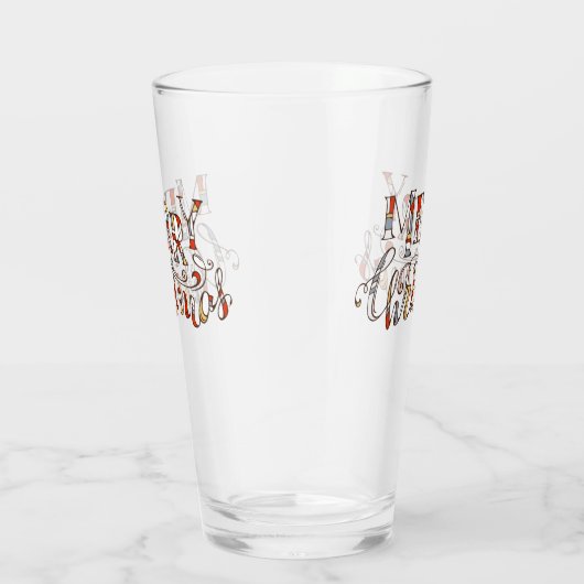 Merry Kersttypografie Glas (Rechts)