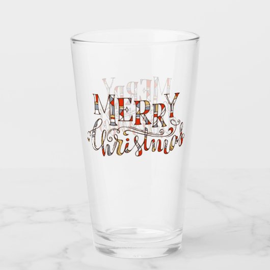 Merry Kersttypografie Glas (Voorkant)