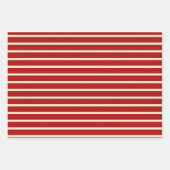 Merry Kersttypografie Red Cream Pattern Inpakpapier Vel (Voorkant 2)