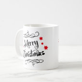 Merry KerstTypografie Red White Koffiemok (Voorkant links)