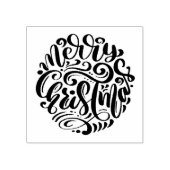 Merry Kersttypografie Rubberstempel (Afrduk)