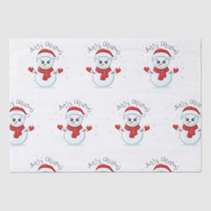 Merry Kersttypografie Snowman Holiday Winter Tissuepapier