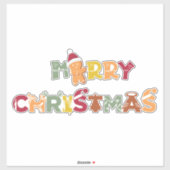 Merry Kersttypografie Sticker (Vel)