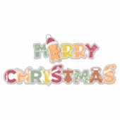 Merry Kersttypografie Sticker (Voorkant)