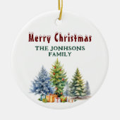 Merry Kerstversient Keramisch Ornament (Voorkant)