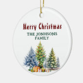 Merry Kerstversient Keramisch Ornament (Links)