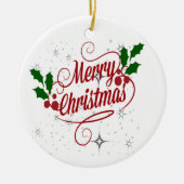 Merry Kerstversient Keramisch Ornament (Voorkant)
