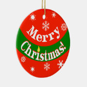 Merry Kerstversient Keramisch Ornament (Rechts)