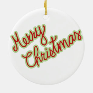 Merry Kerstversient Keramisch Ornament