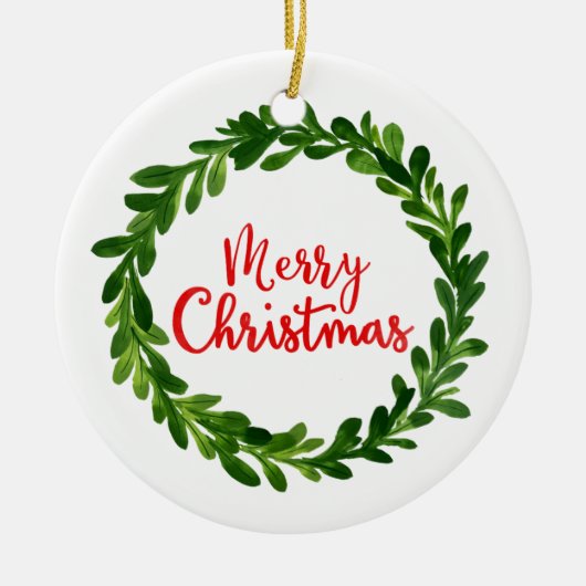 Merry Kerstversient Keramisch Ornament (Voorkant)