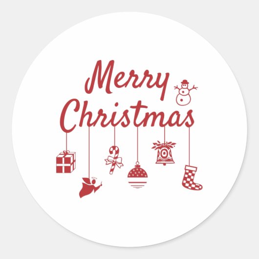 Merry Kerstversients Ronde Sticker (Voorkant)