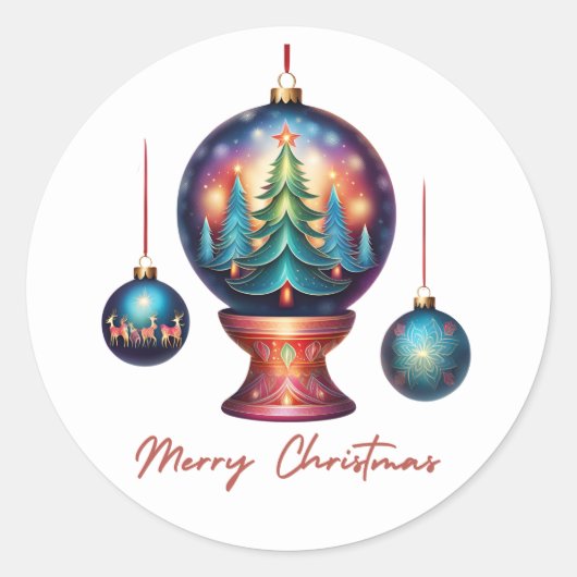 Merry Kerstversients Ronde Sticker (Voorkant)