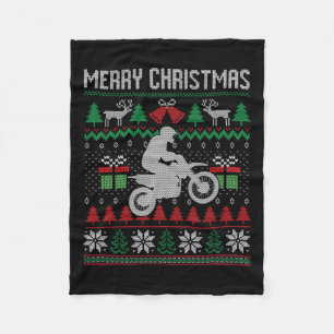 Merry Kerstvut Bike Santa Funny Family Match Fleece Deken