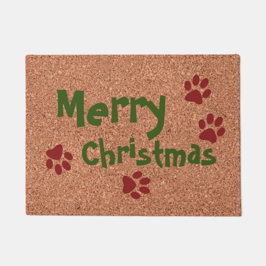 Merry Kerstw Paws Deurmat (Voorkant)