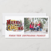 Merry KerstWhite-fotokaart Feestdagenkaart (Voorkant)