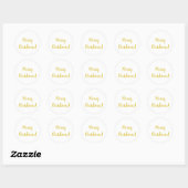 Merry KerstWhite Gold Typography Festive Ronde Sticker (Vel)