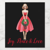 Merry-kerstwijnlabels Wijn Etiket (Enkel label)