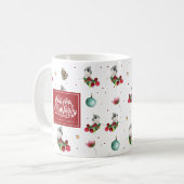 Merry KerstWinter Bird Pattern Personalized Koffiemok (Voorkant links)