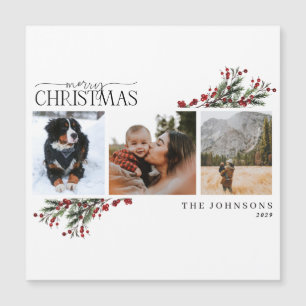 Merry Kerstwinter Fotovakantie Kaart Magnet