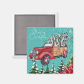 Merry KerstWinter Snowfall Magnet Magneet (Voorkant / Achterkant)