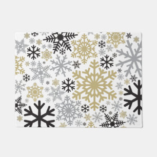 Merry KerstWinter Snowflake Pattern Deurmat