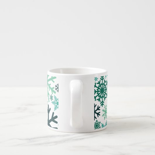 Merry KerstWinter Snowflake Pattern Espresso Kop (Achterkant)