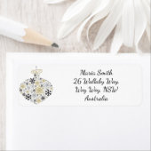 Merry KerstWinter Snowflake Pattern Etiket (Insitu)