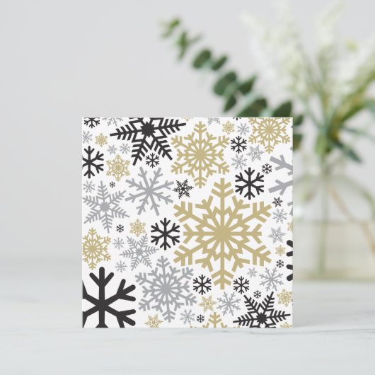 Merry KerstWinter Snowflake Pattern Kaart (Staand voorkant)