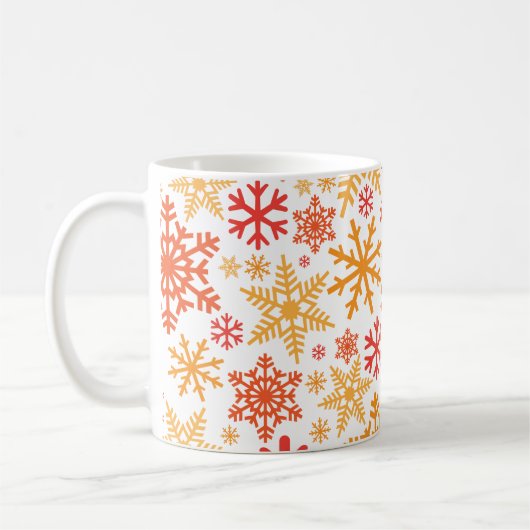 Merry KerstWinter Snowflake Pattern Koffiemok (Links)