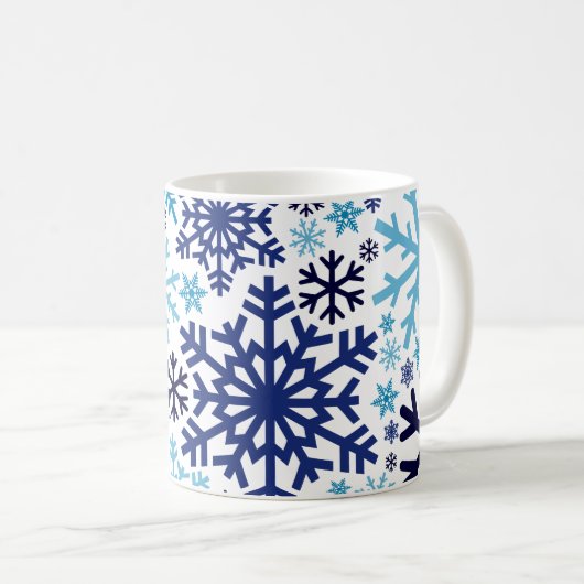 Merry KerstWinter Snowflake Pattern Koffiemok (Voorkant rechts)