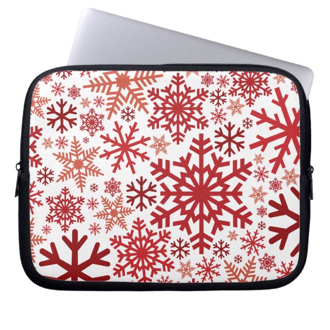 Merry KerstWinter Snowflake Pattern Laptop Sleeve (Voorkant)
