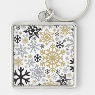 Merry KerstWinter Snowflake Pattern Sleutelhanger