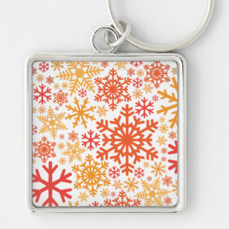 Merry KerstWinter Snowflake Pattern Sleutelhanger