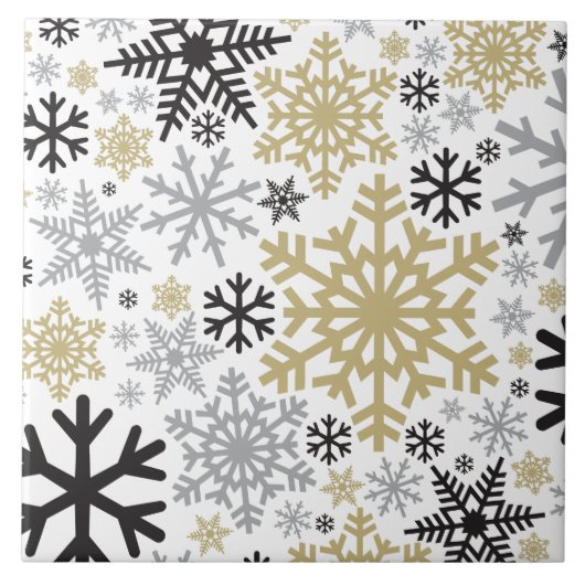Merry KerstWinter Snowflake Pattern Tegeltje (Voorkant)