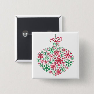 Merry KerstWinter Snowflake Pattern Vierkante Button 5,1 Cm