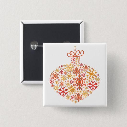 Merry KerstWinter Snowflake Pattern Vierkante Button 5,1 Cm (Voorkant /achterkant)