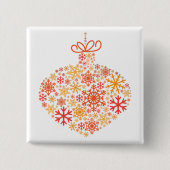 Merry KerstWinter Snowflake Pattern Vierkante Button 5,1 Cm (Voorkant)