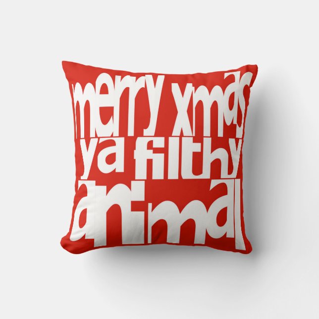 Merry Kerstya Filthy Animal Pillow Kussen (Voorkant)