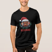 Merry Kickmas Football Christmas Design Tri-Blend Shirt (Voorkant)