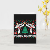 Merry Kickmas Funny Karate Jiu Jitsu Ugly Christma Kaart (Gele Bloem)