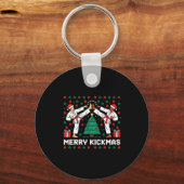 Merry Kickmas Funny Karate Jiu Jitsu Ugly Christma Sleutelhanger (Voorkant)