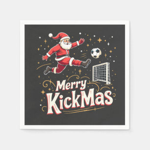 Merry Kickmas Funny Santa Claus Voetballiefhebbers Servet