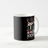 Merry Kickmas Karate Jiu Jitsu Ugly Christmas Desi Koffiemok (Voorkant rechts)