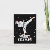 Merry Kickmas Karate Santa Claus Martial Arts Chri Kaart (Voorkant)