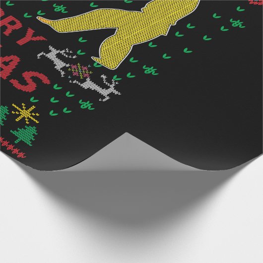 Merry Kickmas Ugly Kerstmis Karate Jiu Jitsu Cadeaupapier (Hoek)