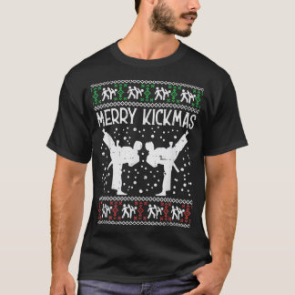 Merry Kickmas Ugly Kerstmis Karate Jiu Jitsu chic T-shirt