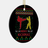 Merry Kickmas Ugly Kerstmis Karate Jiu Jitsu Keramisch Ornament (Rechts)