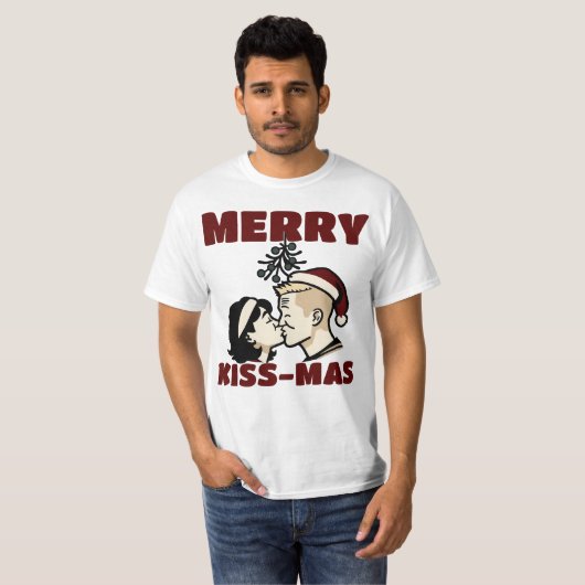 Merry Kiss-Mas Christmas T-shirt (Devant entier)